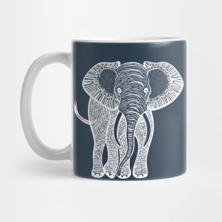 African Elephants in Love - detailed animal ink art design Mug